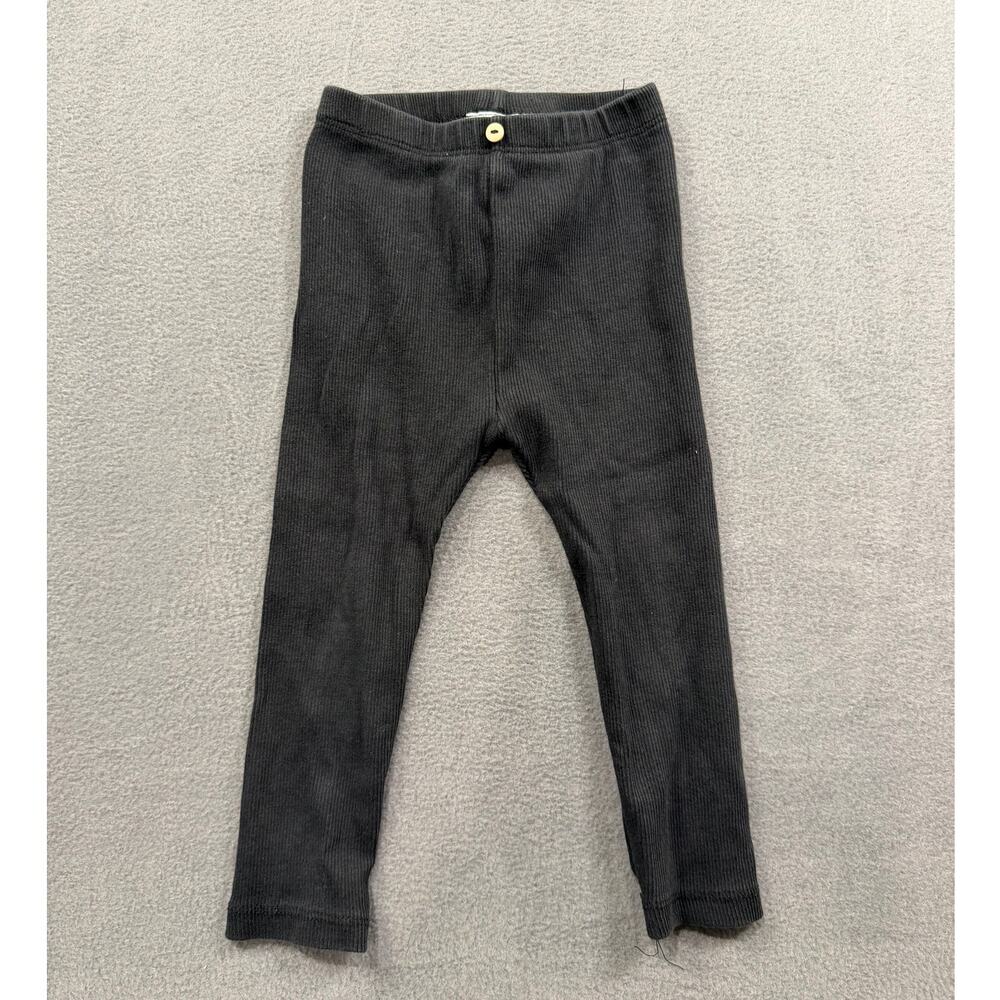 Zara Baby Ribbed Leggings 18-24 Months Charcoal Gray Knit Pants Unisex